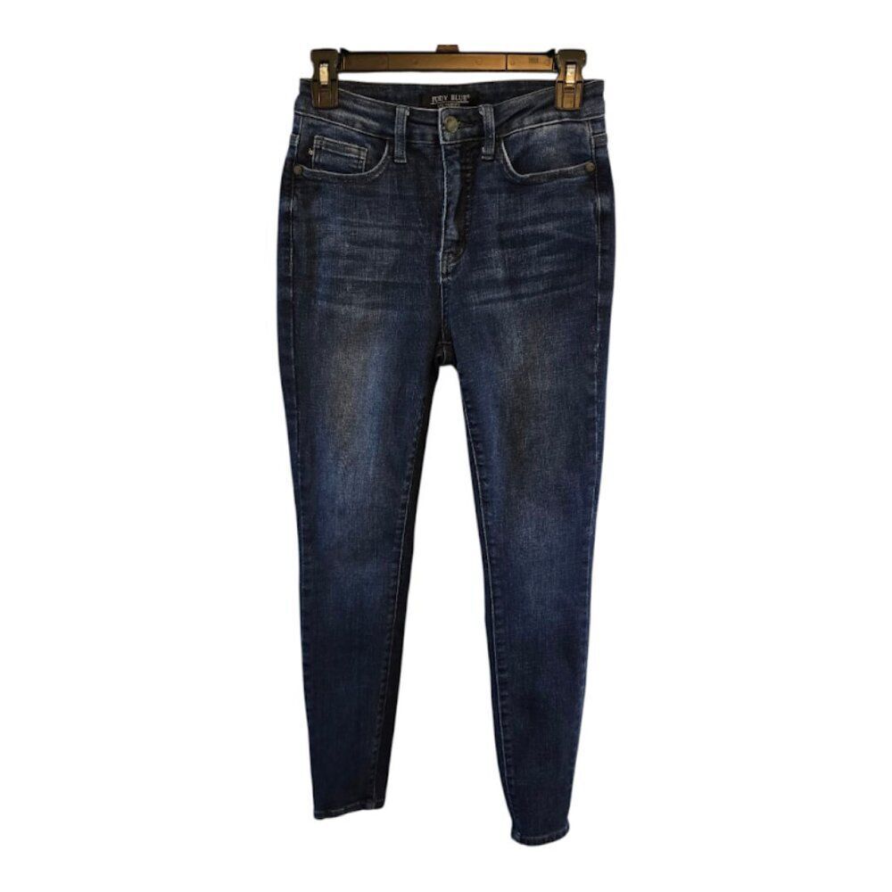 JUDY BLUE LOS ANGELES SKINNY JEANS SIZE 3 INSEAM 26 DENIM BLUE STRETCH 5 POCKET